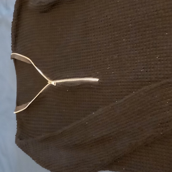 Quarter Zipper Long Sleeve Sweater - Picture 2 of 5